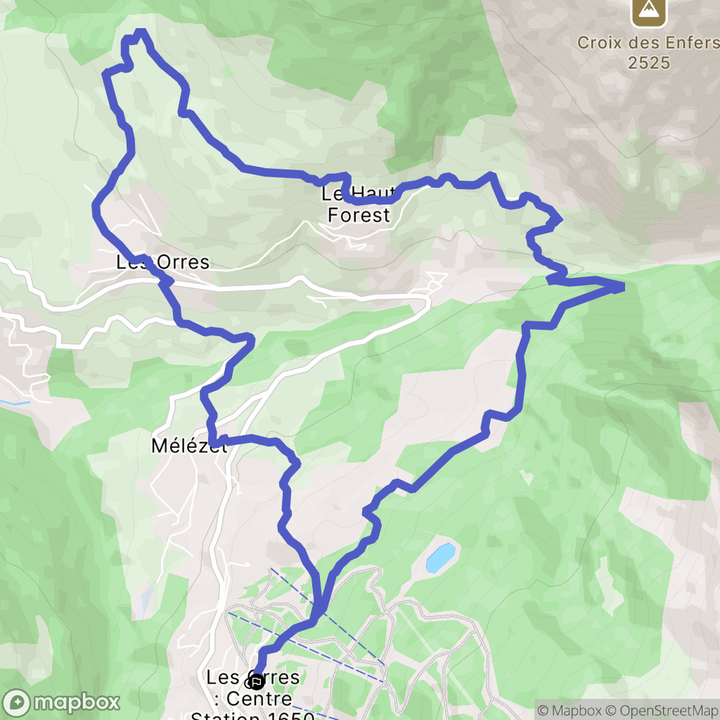 Les Orres : carte du parcours de randonnée - France