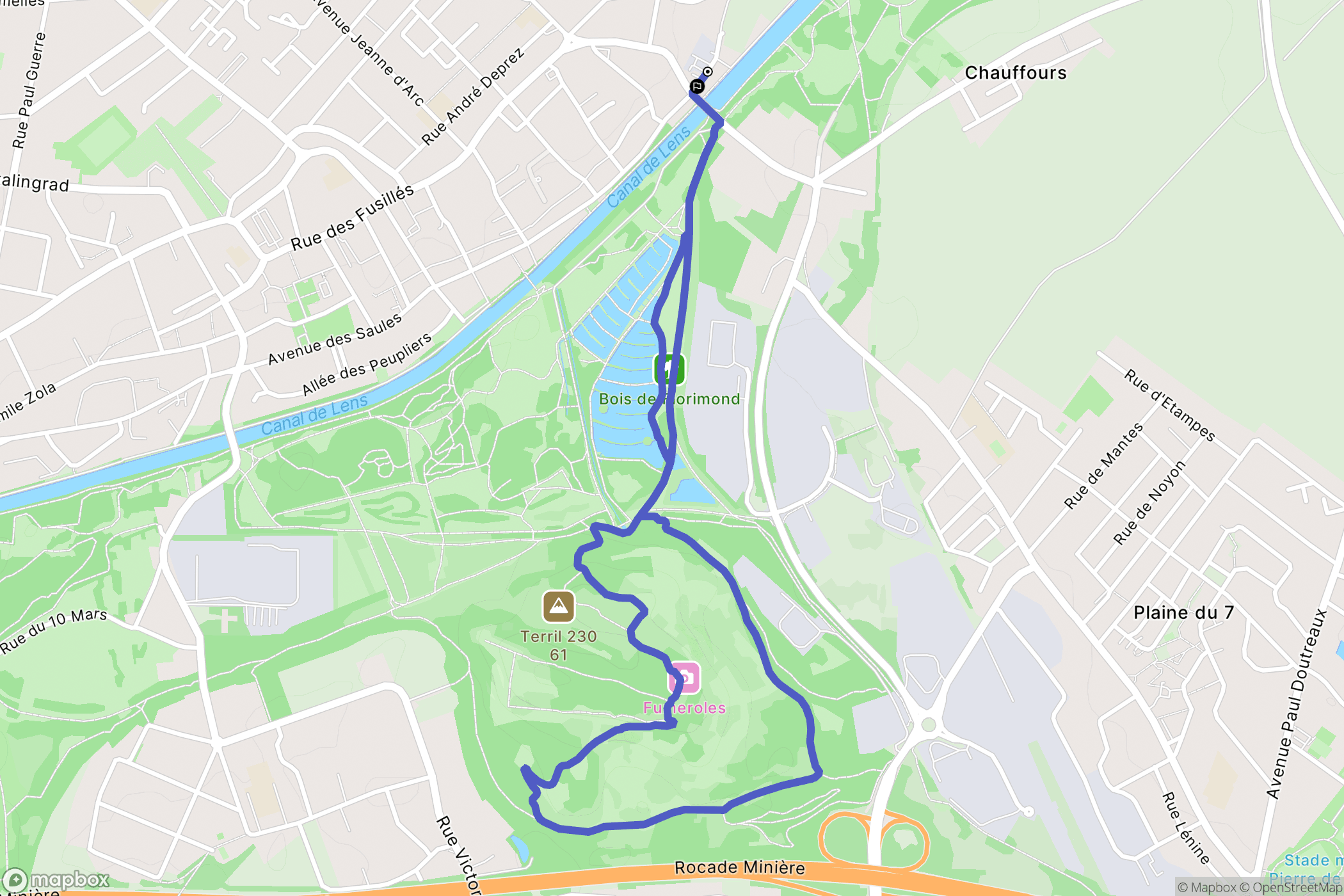 Harnes : carte du parcours de randonnée - France