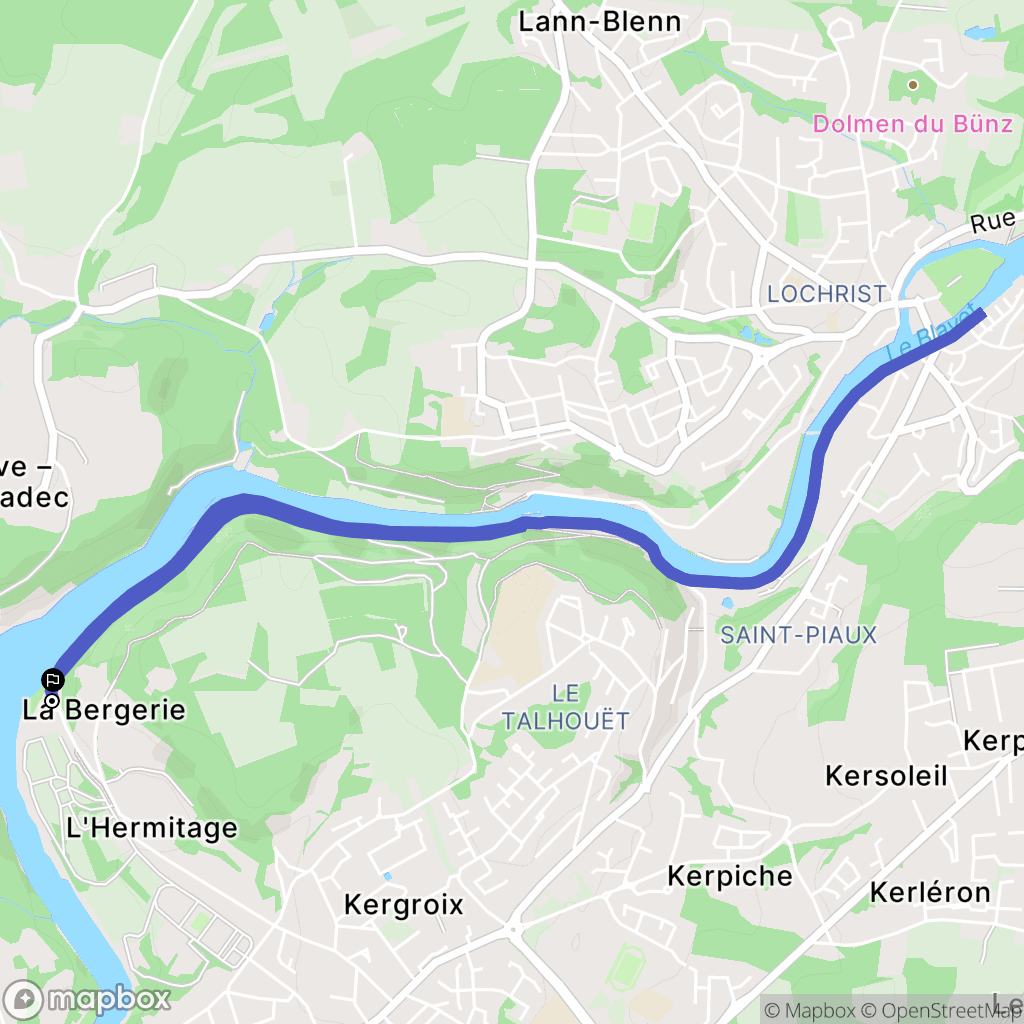 Hennebont : carte du parcours de randonnée - France