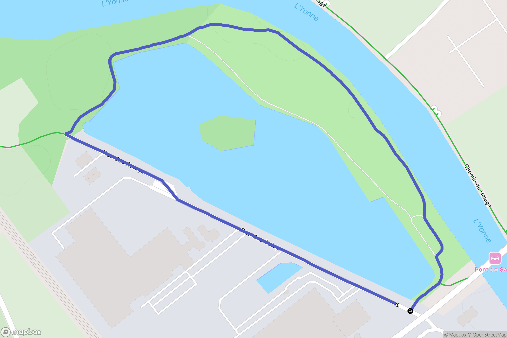 Gron : carte du parcours de randonnée - France