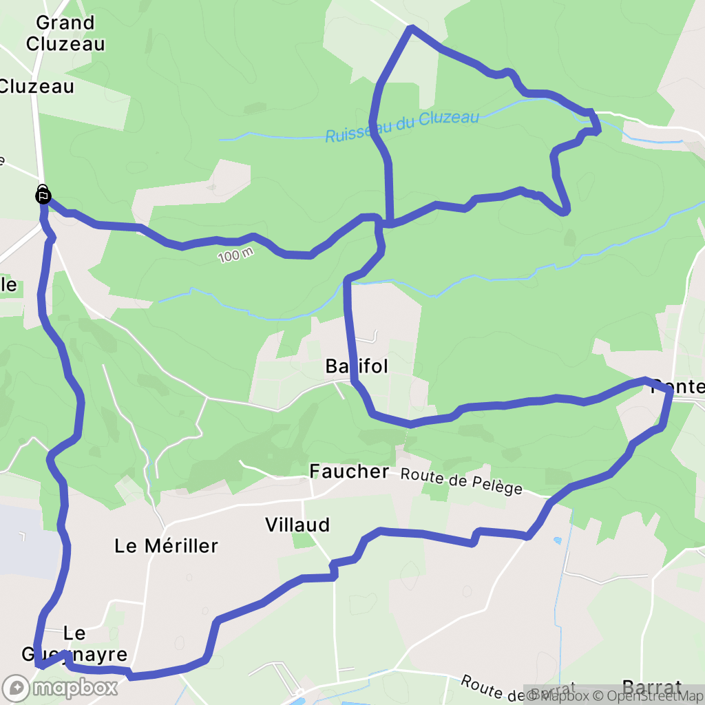 Monfaucon : carte du parcours de randonnée - France