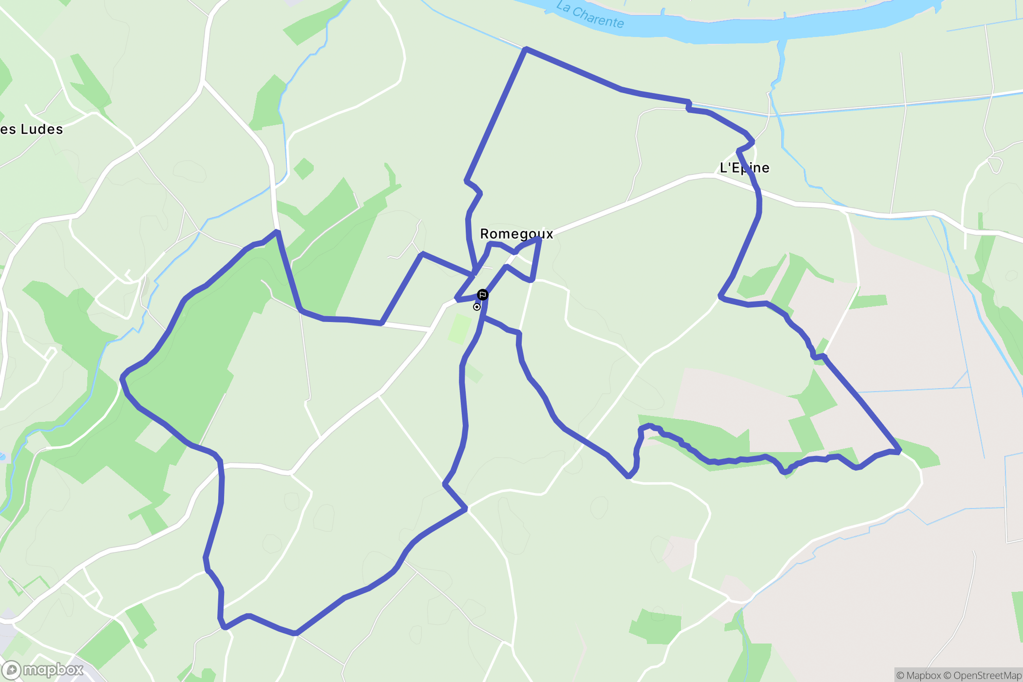 Romegoux : carte du parcours de randonnée - France