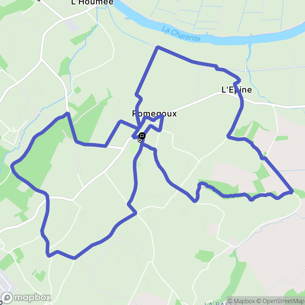 Romegoux : carte du parcours de randonnée - France