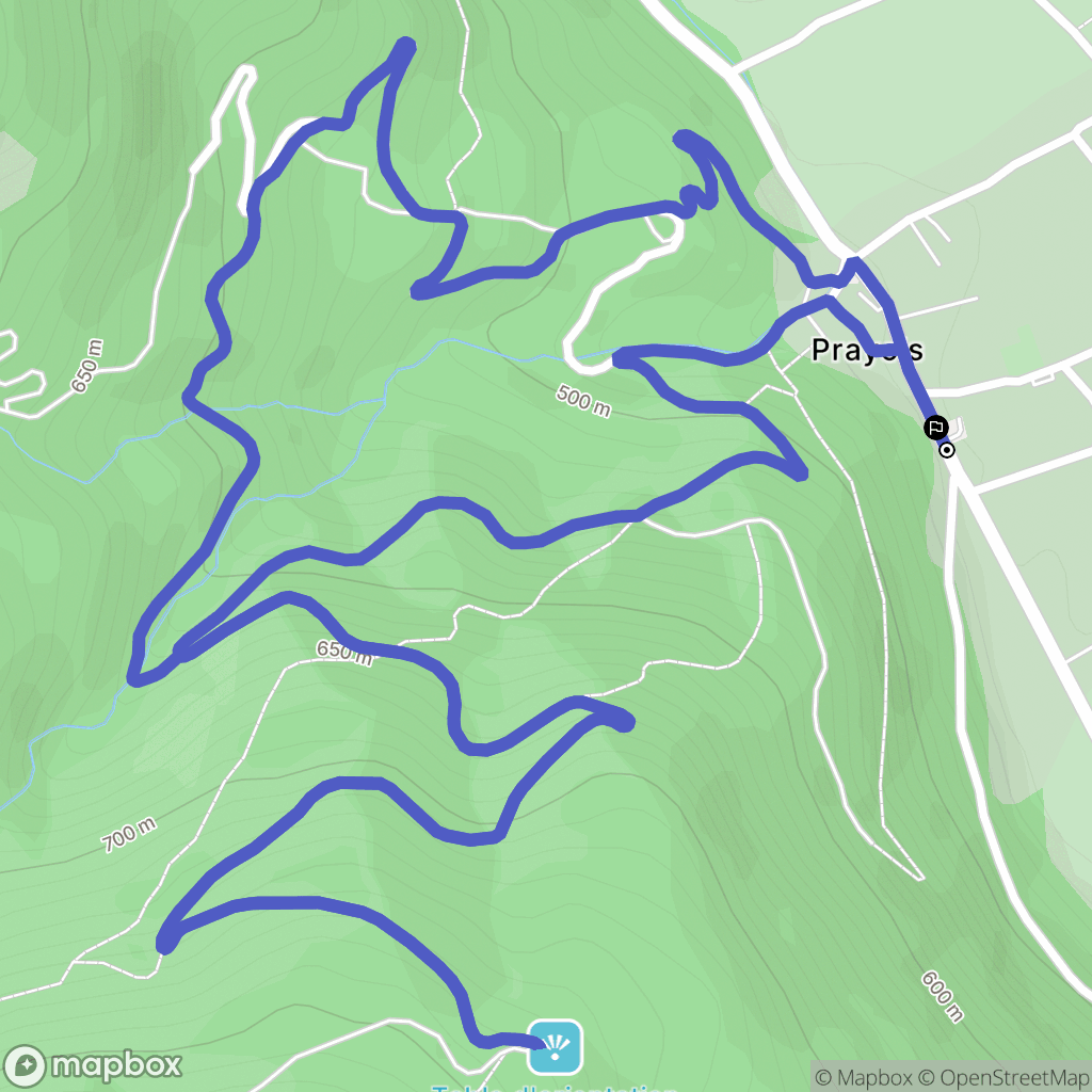 Prayols : carte du parcours de randonnée - France