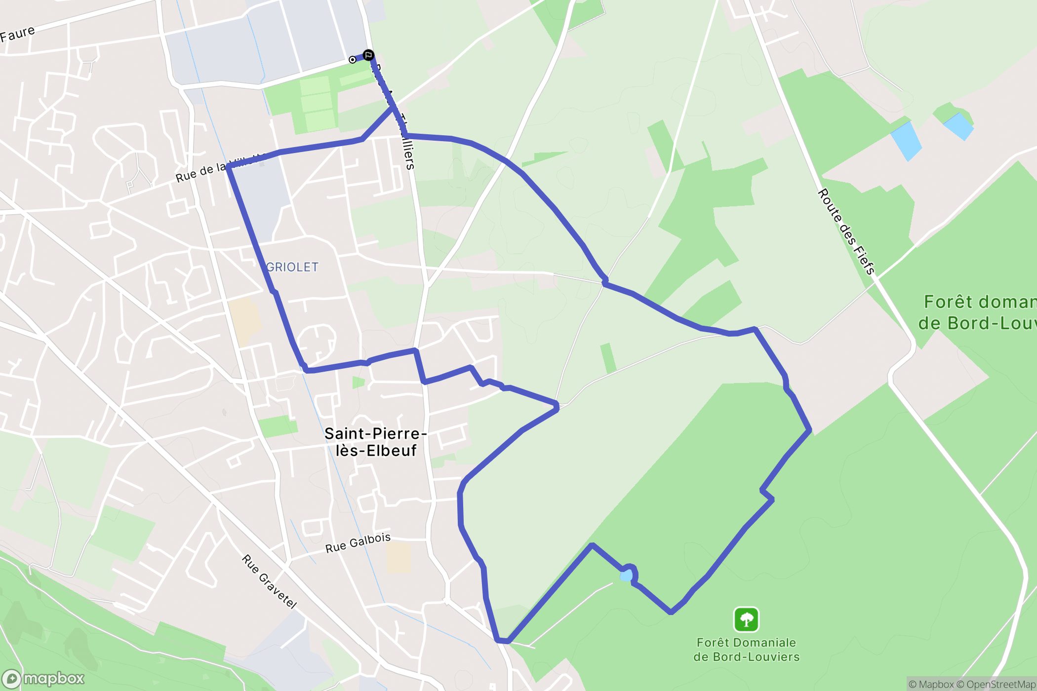 Saint-Pierre-lès-Elbeuf : carte du parcours de randonnée - France
