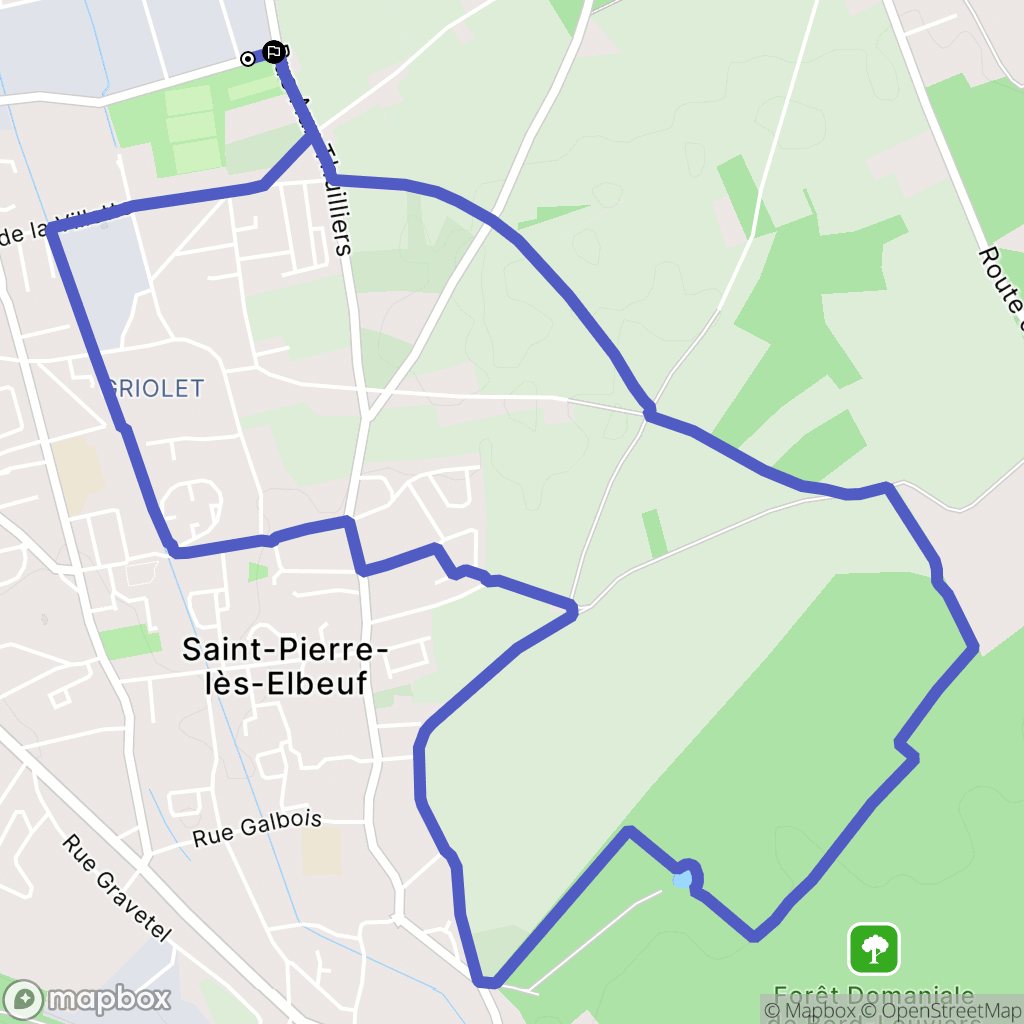 Saint-Pierre-lès-Elbeuf : carte du parcours de randonnée - France