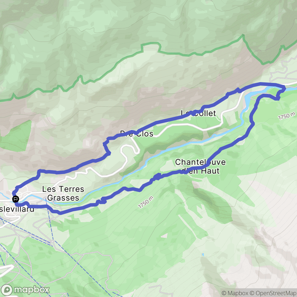 Val-Cenis : carte du parcours de randonnée - France