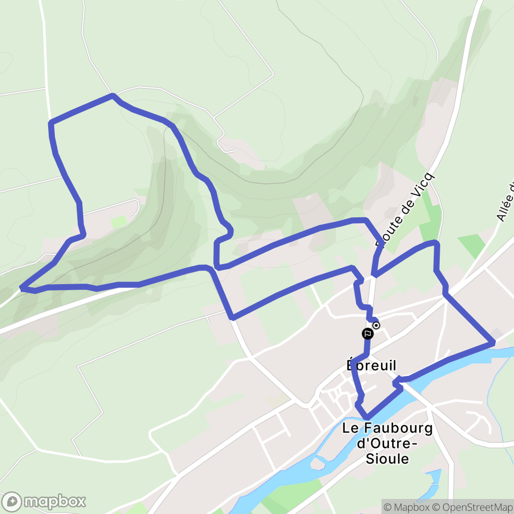 Ébreuil : carte du parcours de randonnée - France