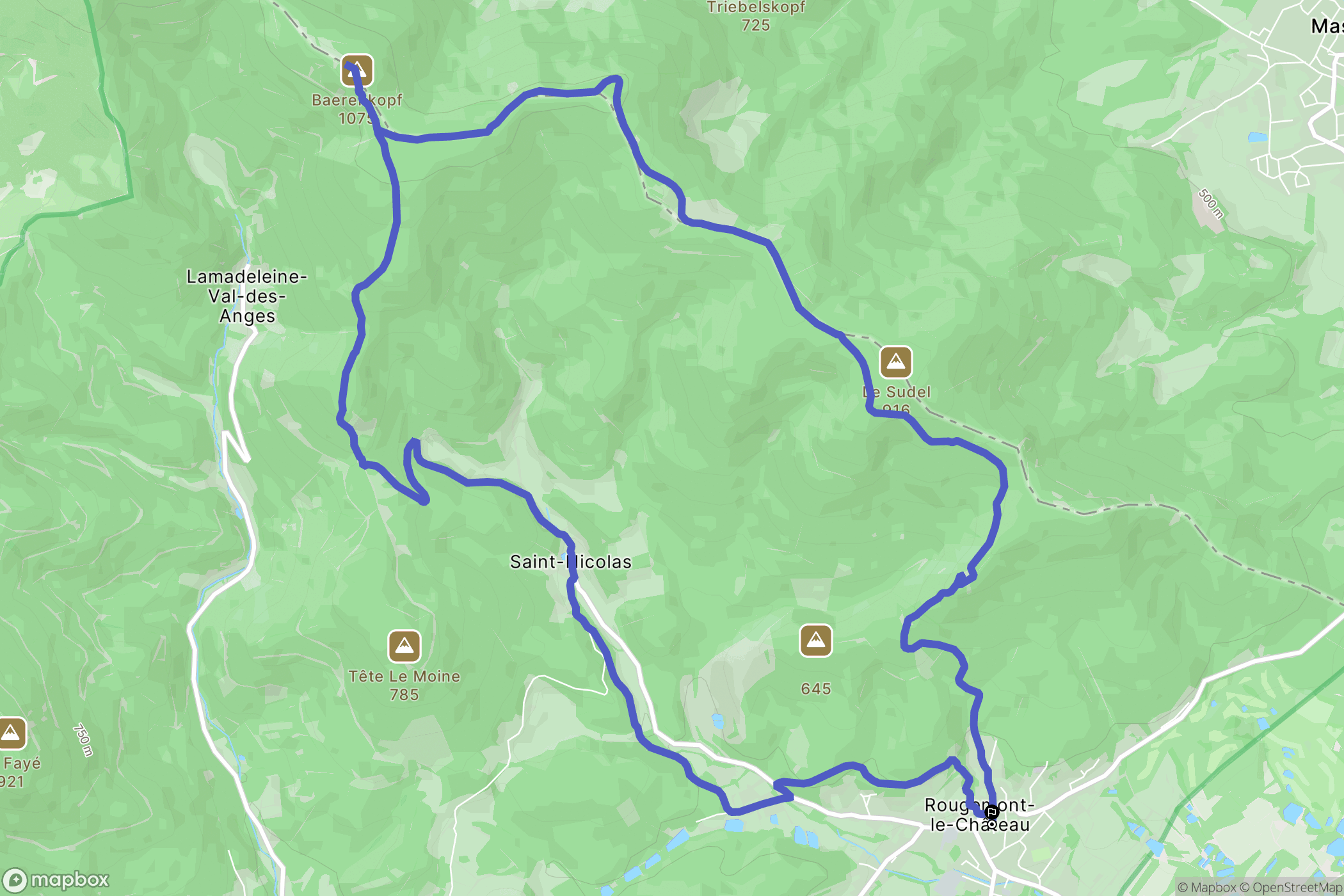 Rougemont-le-Château : carte du parcours de randonnée - France