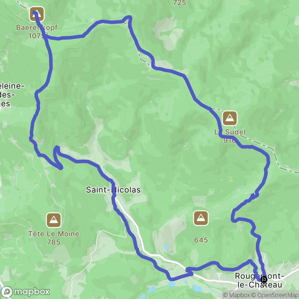 Rougemont-le-Château : carte du parcours de randonnée - France