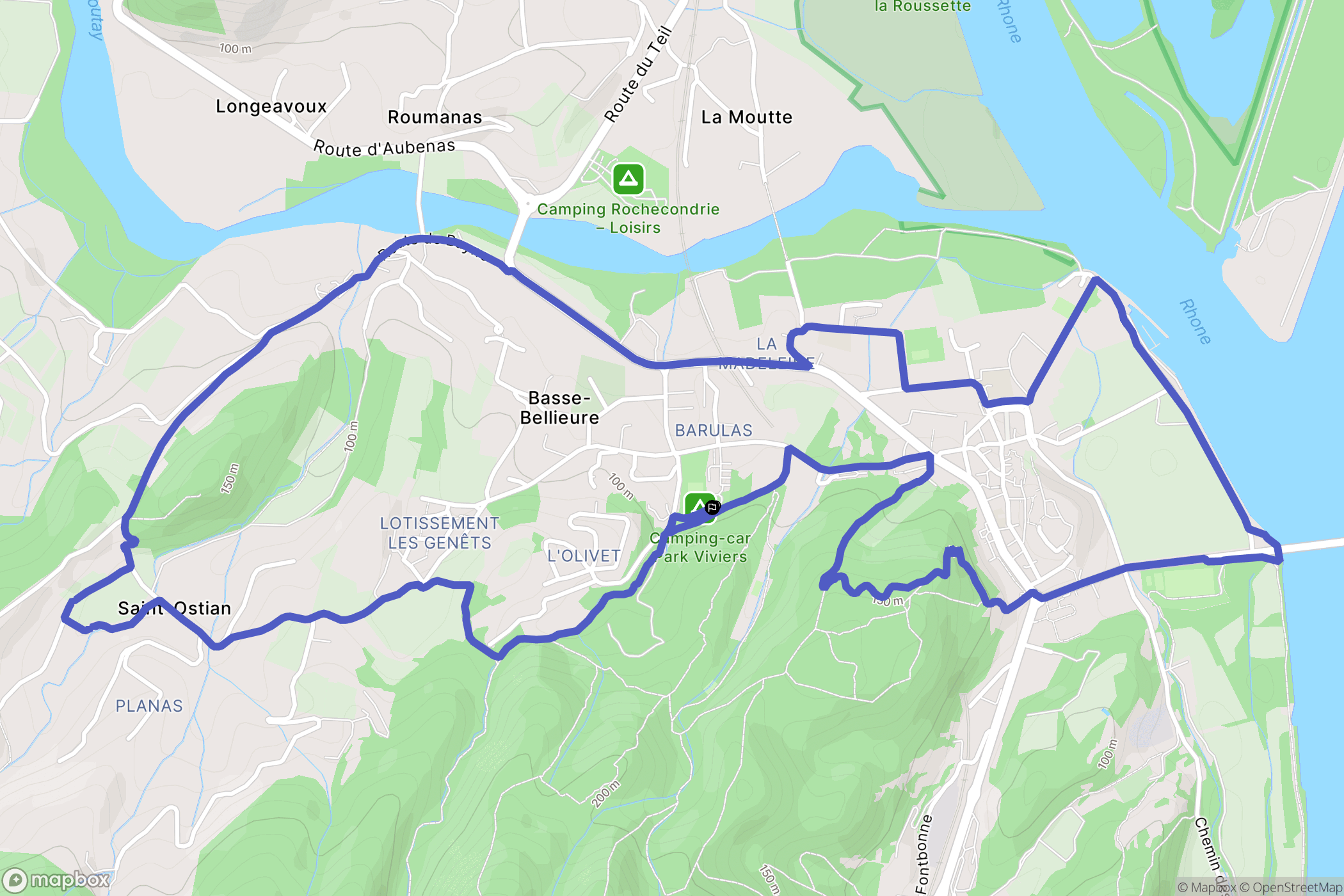 Viviers : carte du parcours de randonnée - France
