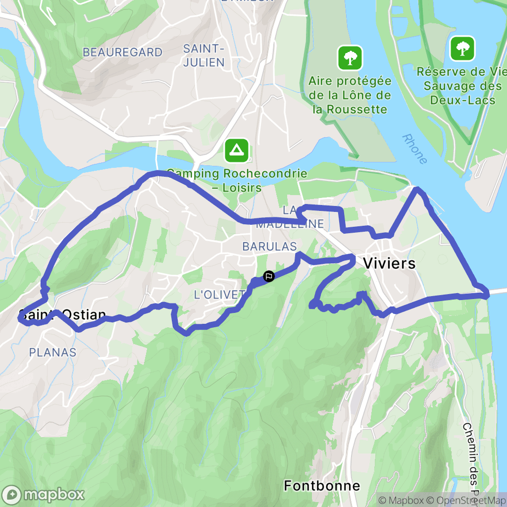 Viviers : carte du parcours de randonnée - France