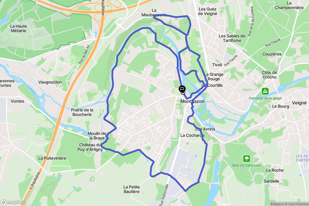 Montbazon : carte du parcours de randonnée - France