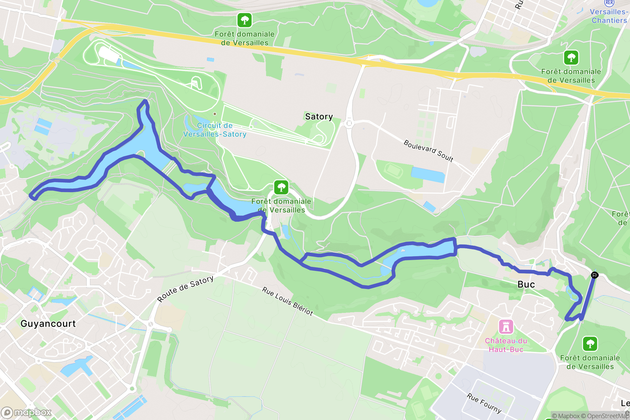 Buc : carte du parcours de randonnée - France