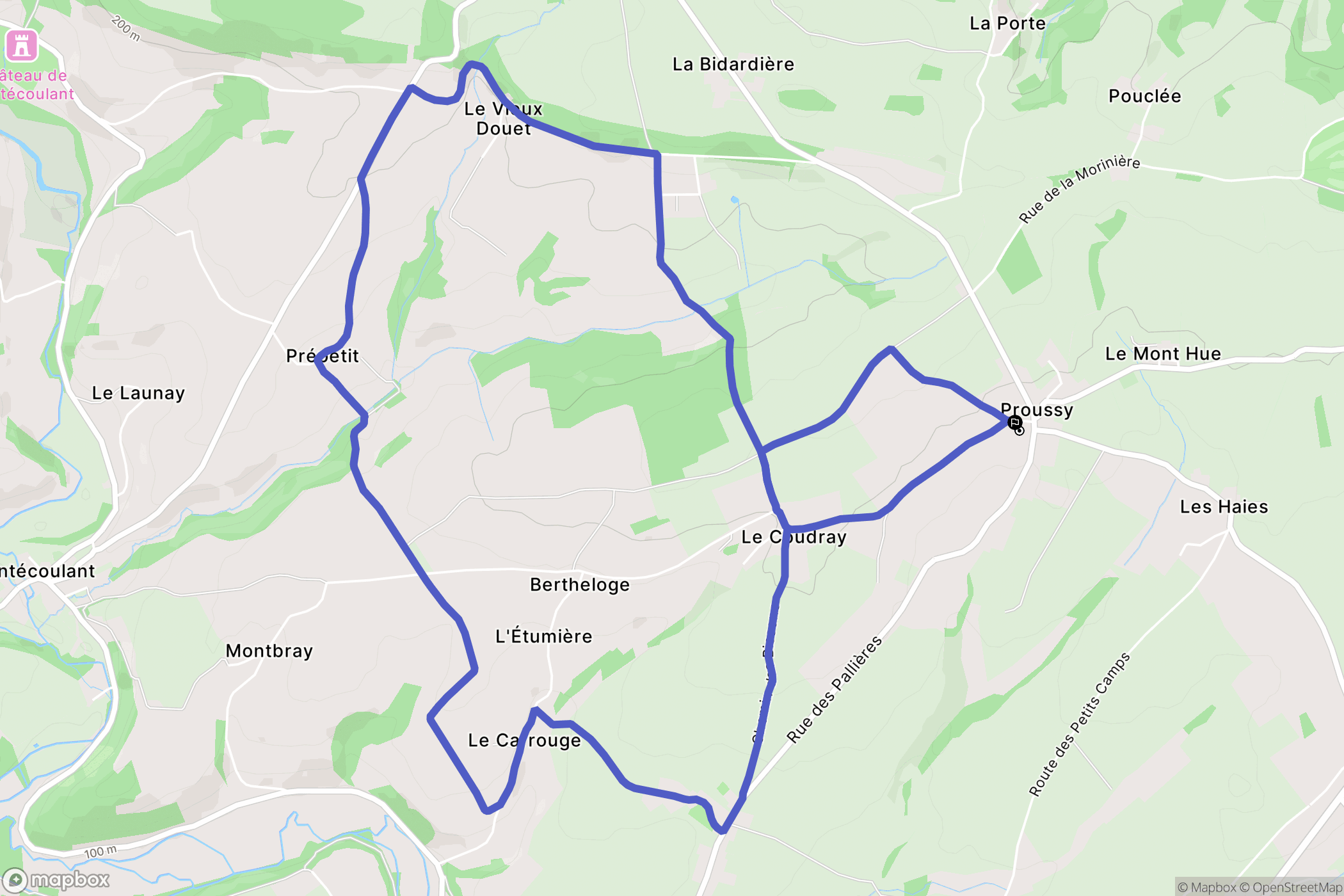 Condé-en-Normandie : carte du parcours de randonnée - France