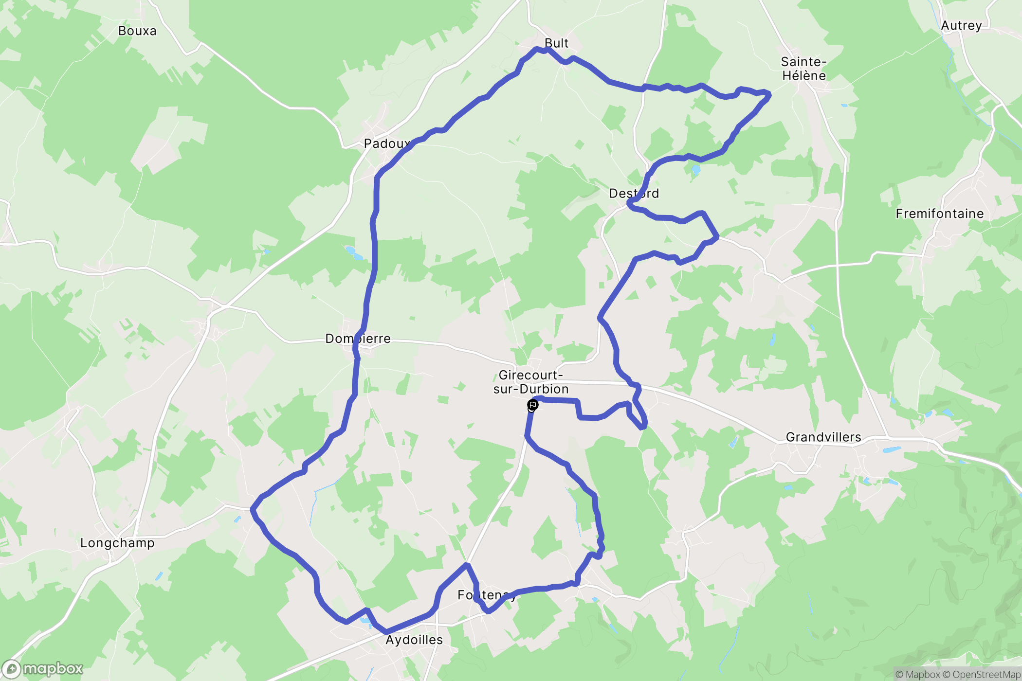 Girecourt-sur-Durbion : carte du parcours de randonnée - France