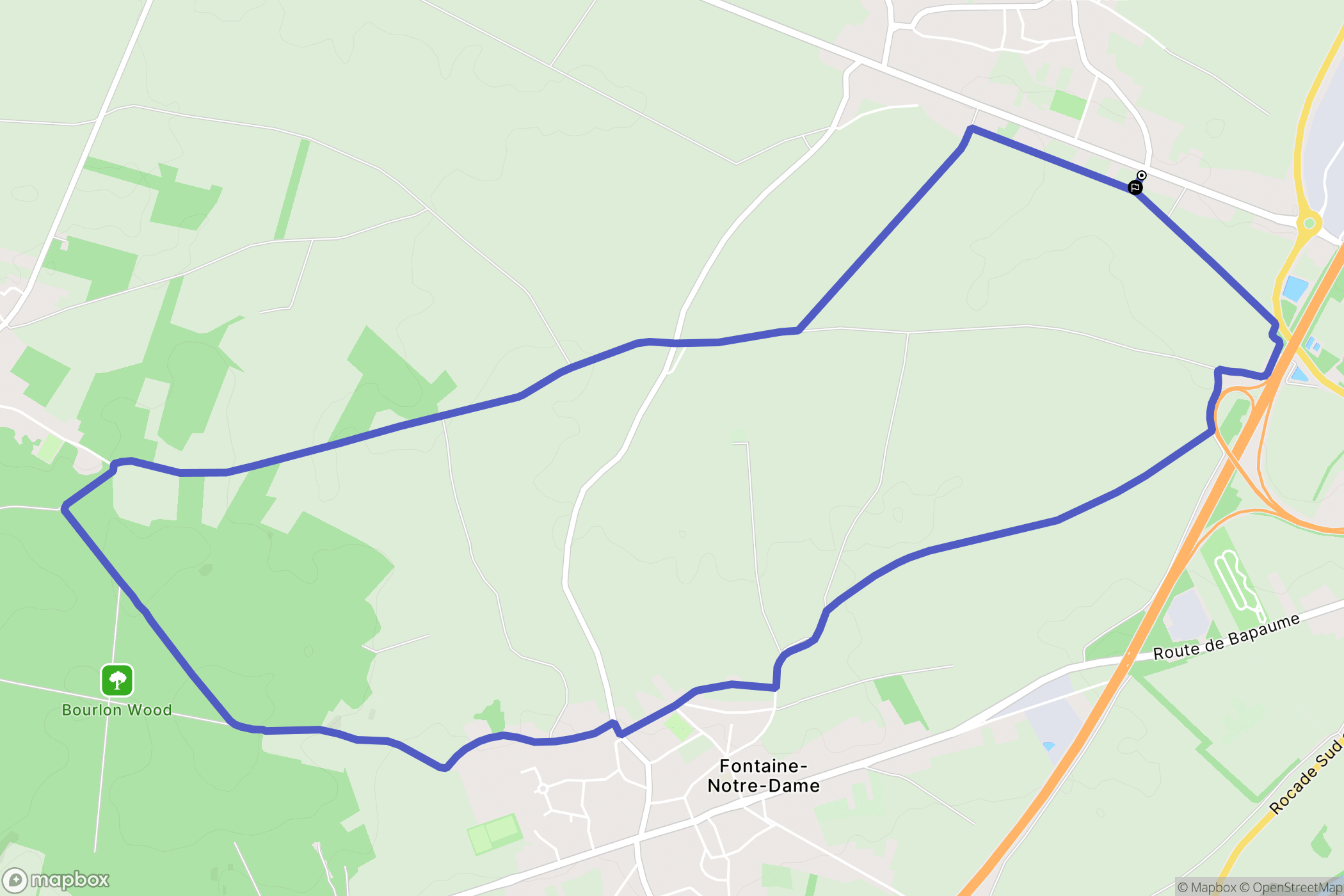 Raillencourt-Sainte-Olle : carte du parcours de randonnée - France