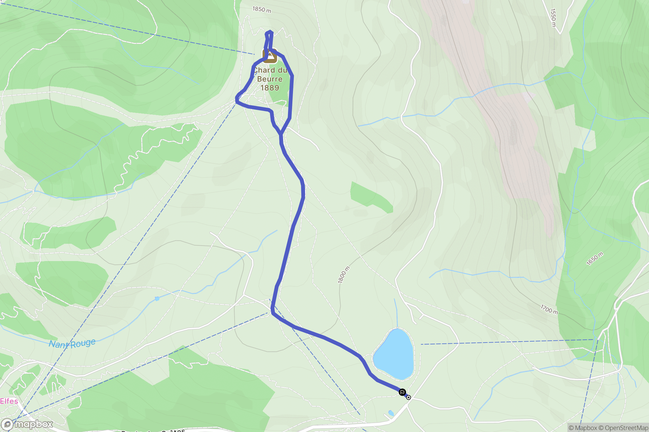 Hauteluce : carte du parcours de randonnée - France