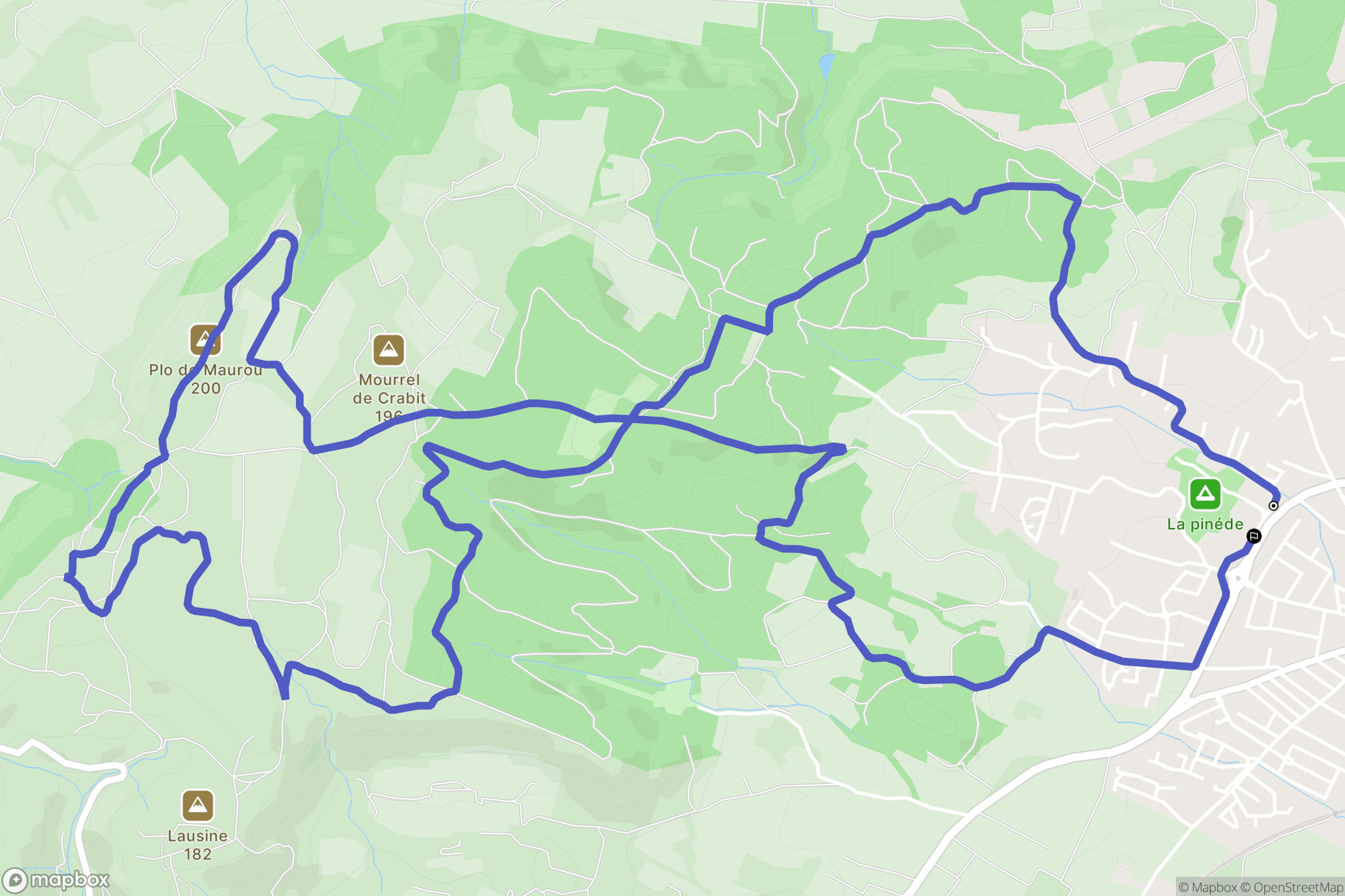 Lézignan-Corbières : carte du parcours de randonnée - France