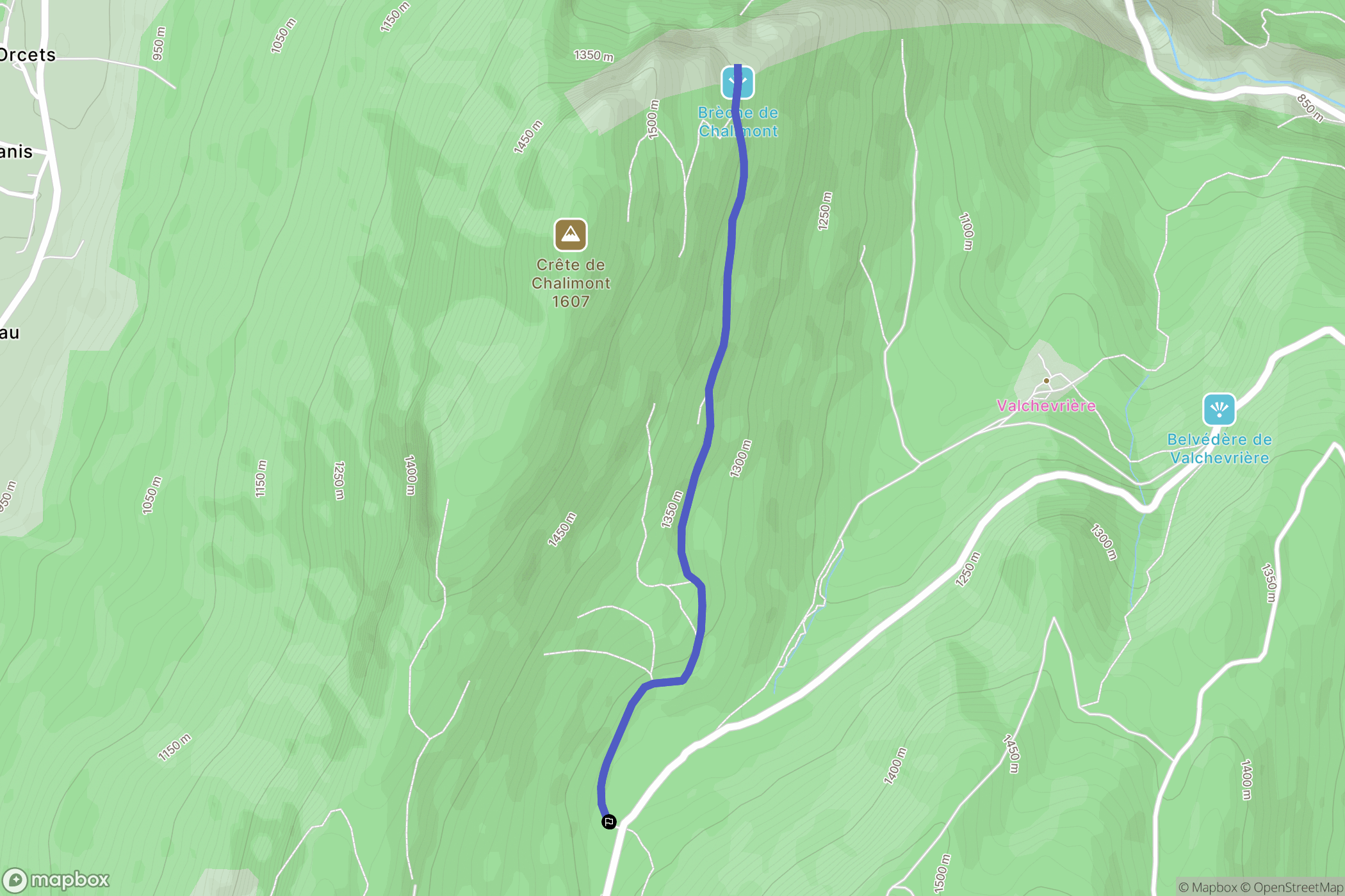 Villard-de-Lans : carte du parcours de randonnée - France