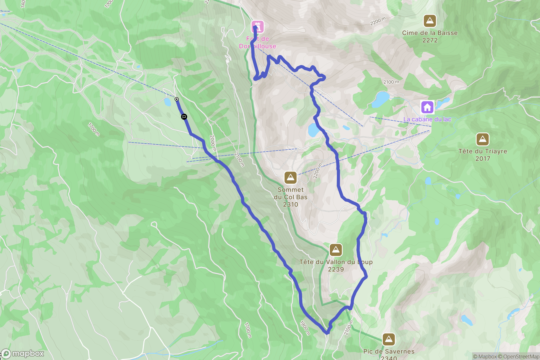 Montclar : carte du parcours de randonnée - France