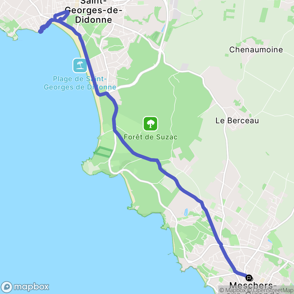 Meschers-sur-Gironde : carte du parcours de randonnée - France