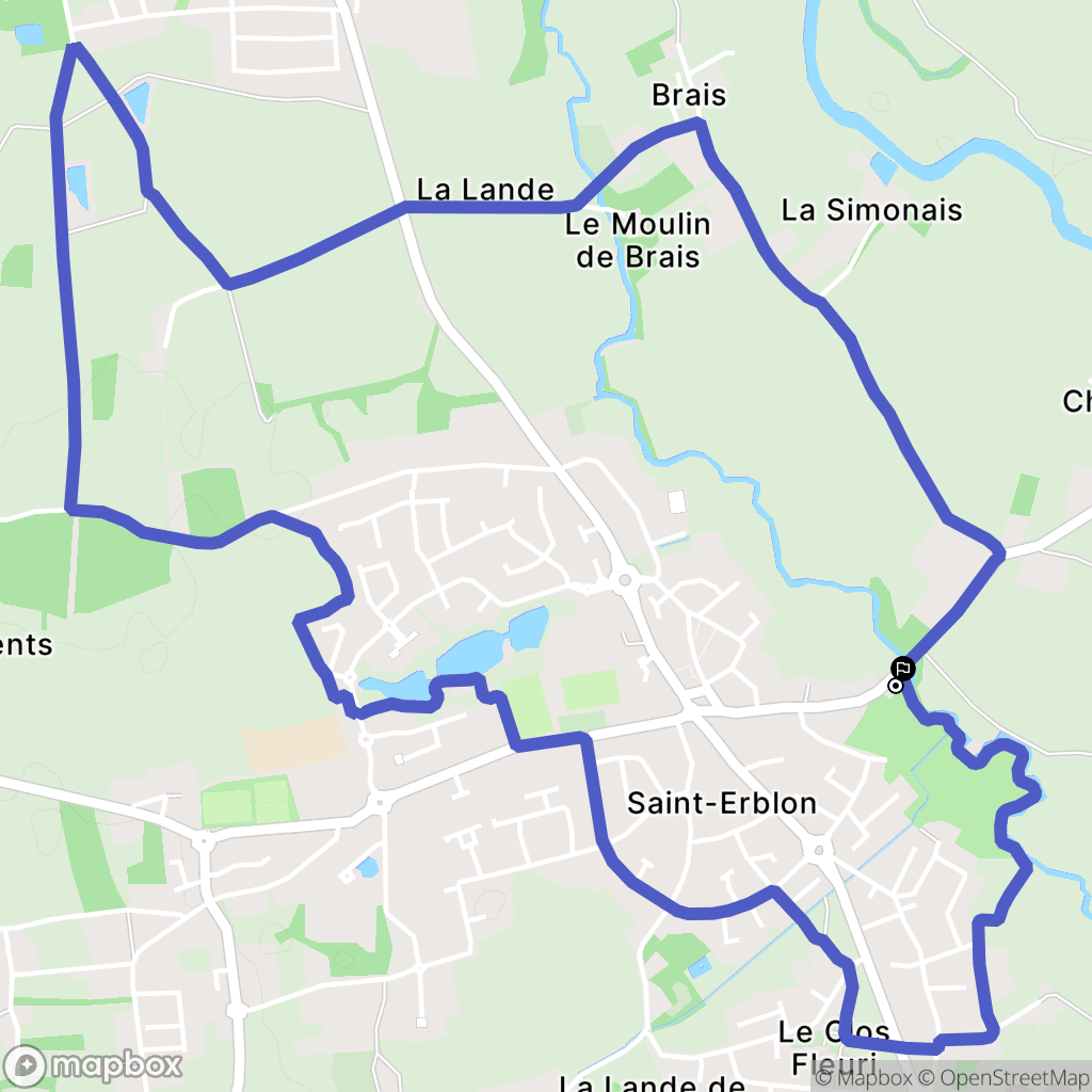 Saint-Erblon : carte du parcours de randonnée - France