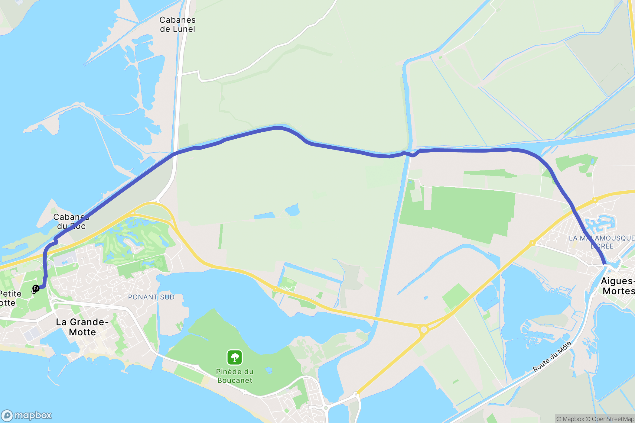 La Grande-Motte : carte du parcours de randonnée - France
