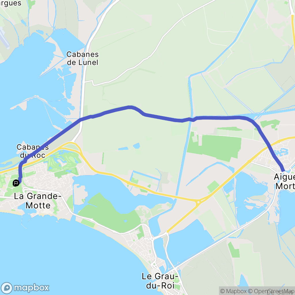 La Grande-Motte : carte du parcours de randonnée - France