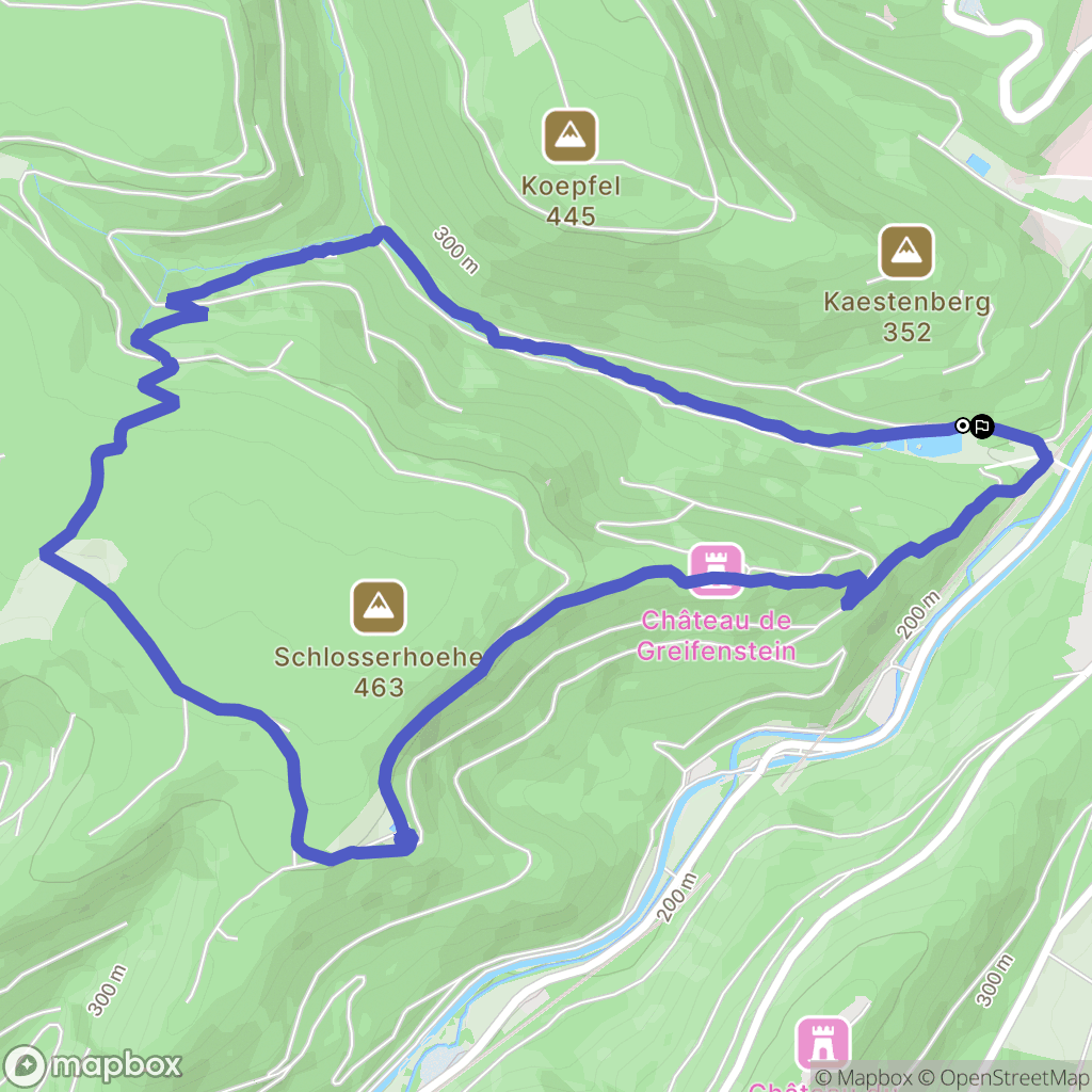 Saverne : carte du parcours de randonnée - France