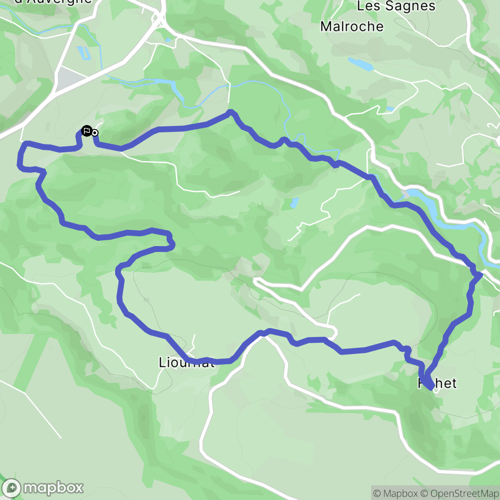 Saint-Sauves-d'Auvergne : carte du parcours de randonnée - France