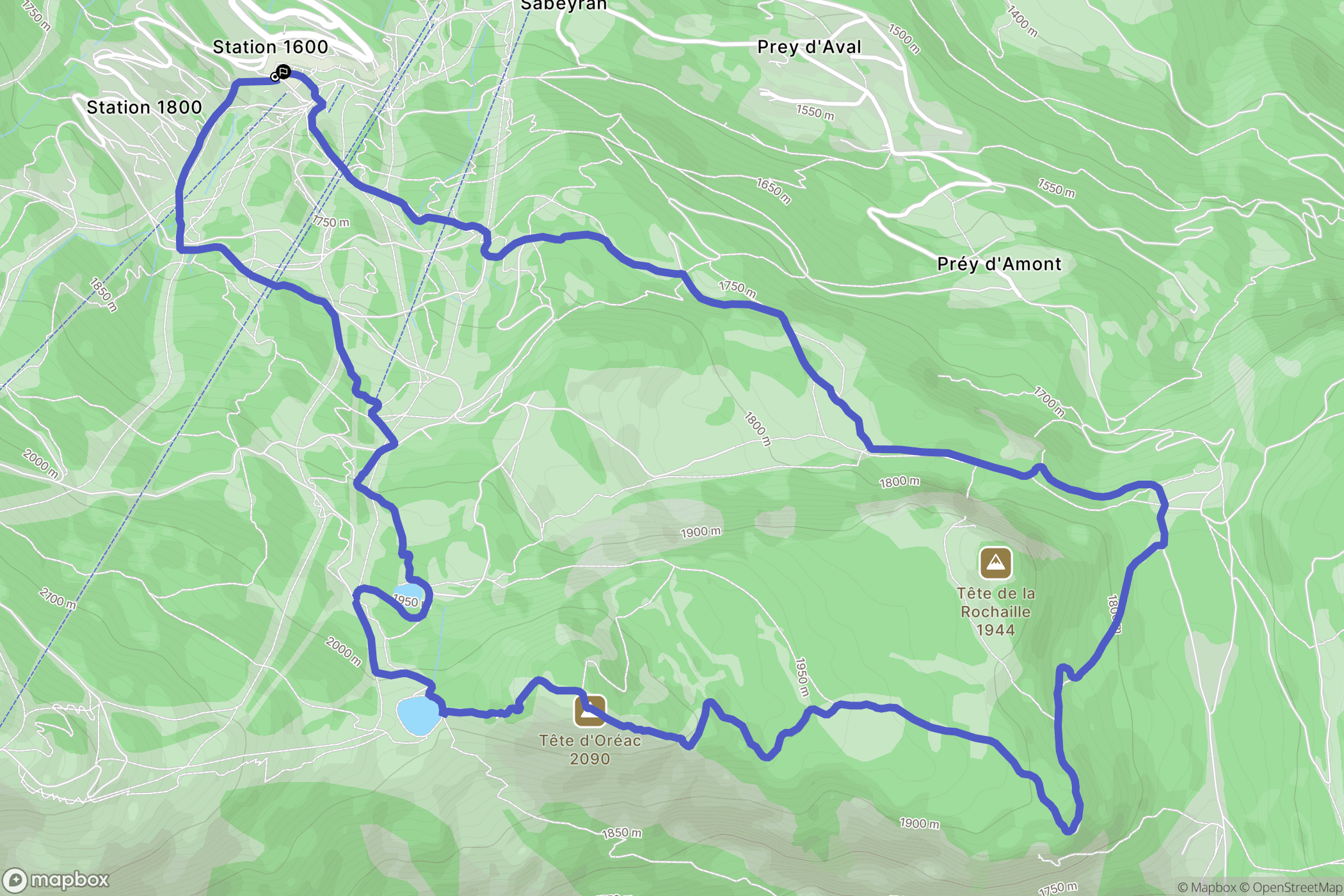Puy-Saint-Vincent : carte du parcours de randonnée - France