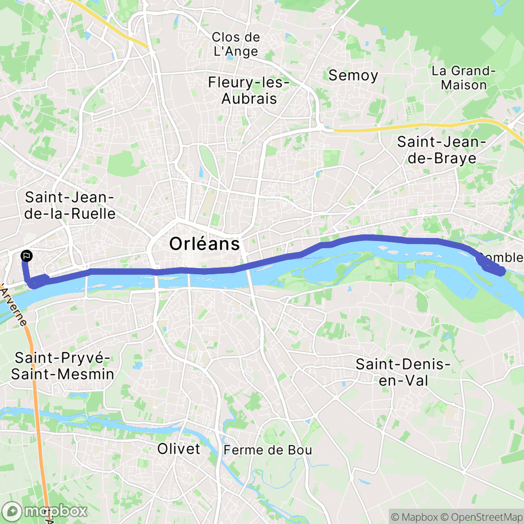 Saint-Jean-de-la-Ruelle : carte du parcours de randonnée - France