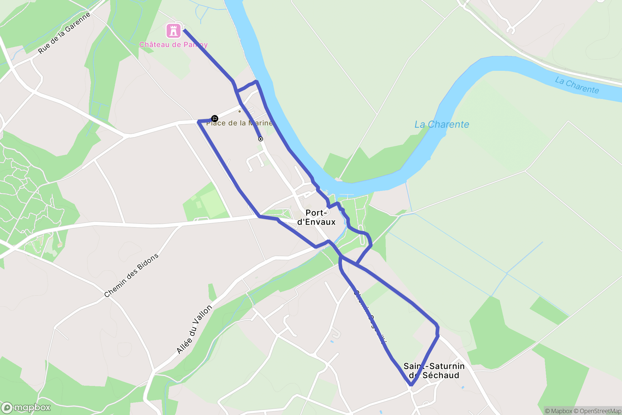 Port-d'Envaux : carte du parcours de randonnée - France