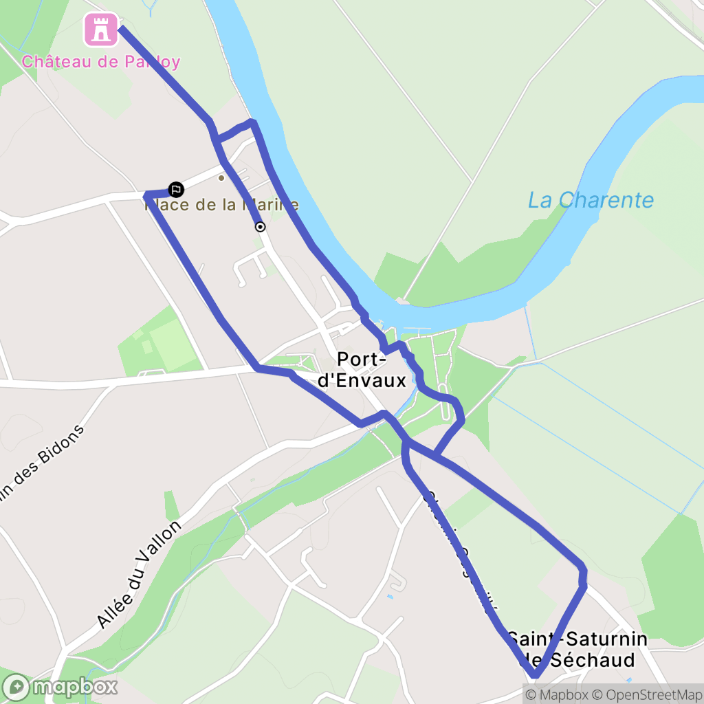 Port-d'Envaux : carte du parcours de randonnée - France