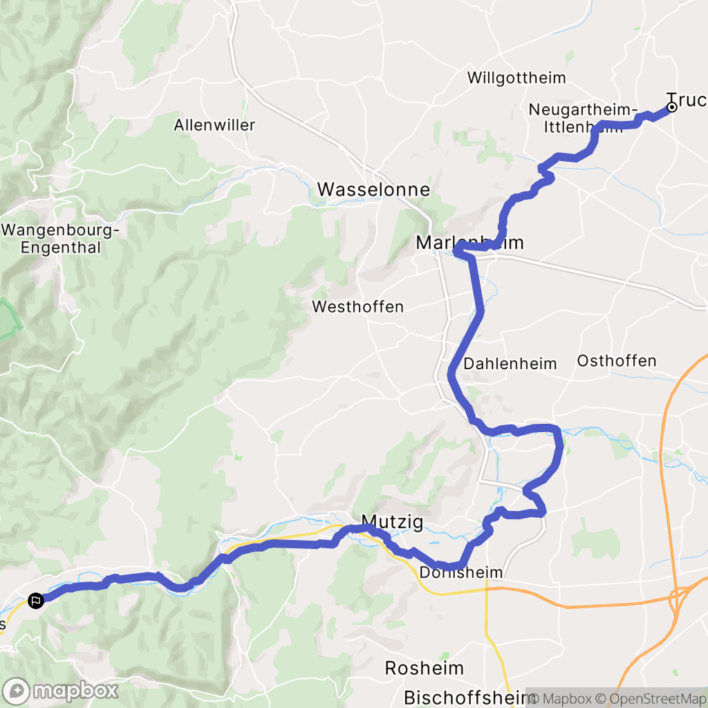Schnersheim : carte du parcours de randonnée - France