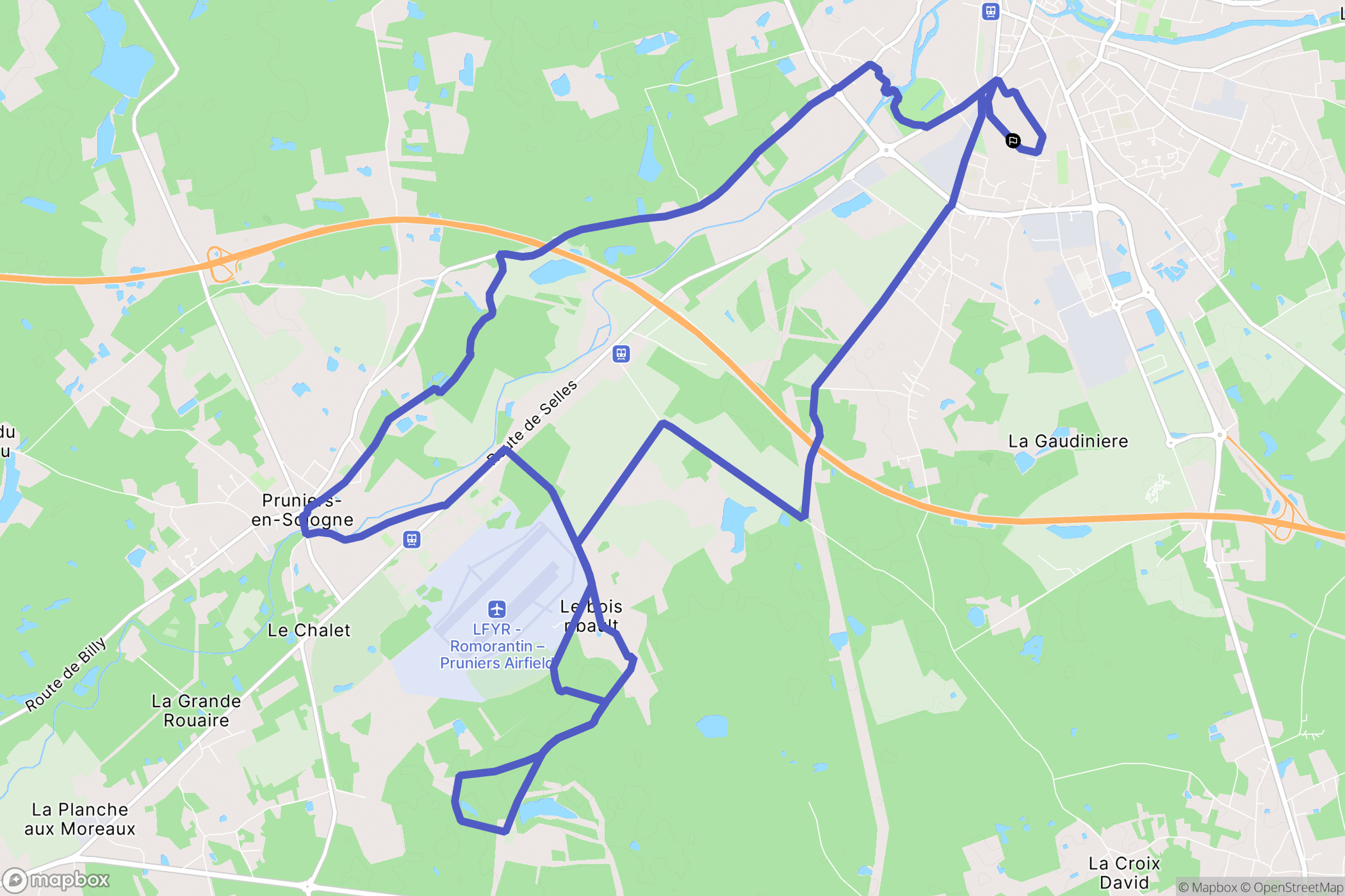 Romorantin-Lanthenay : carte du parcours de randonnée - France