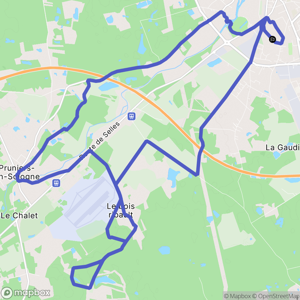 Romorantin-Lanthenay : carte du parcours de randonnée - France