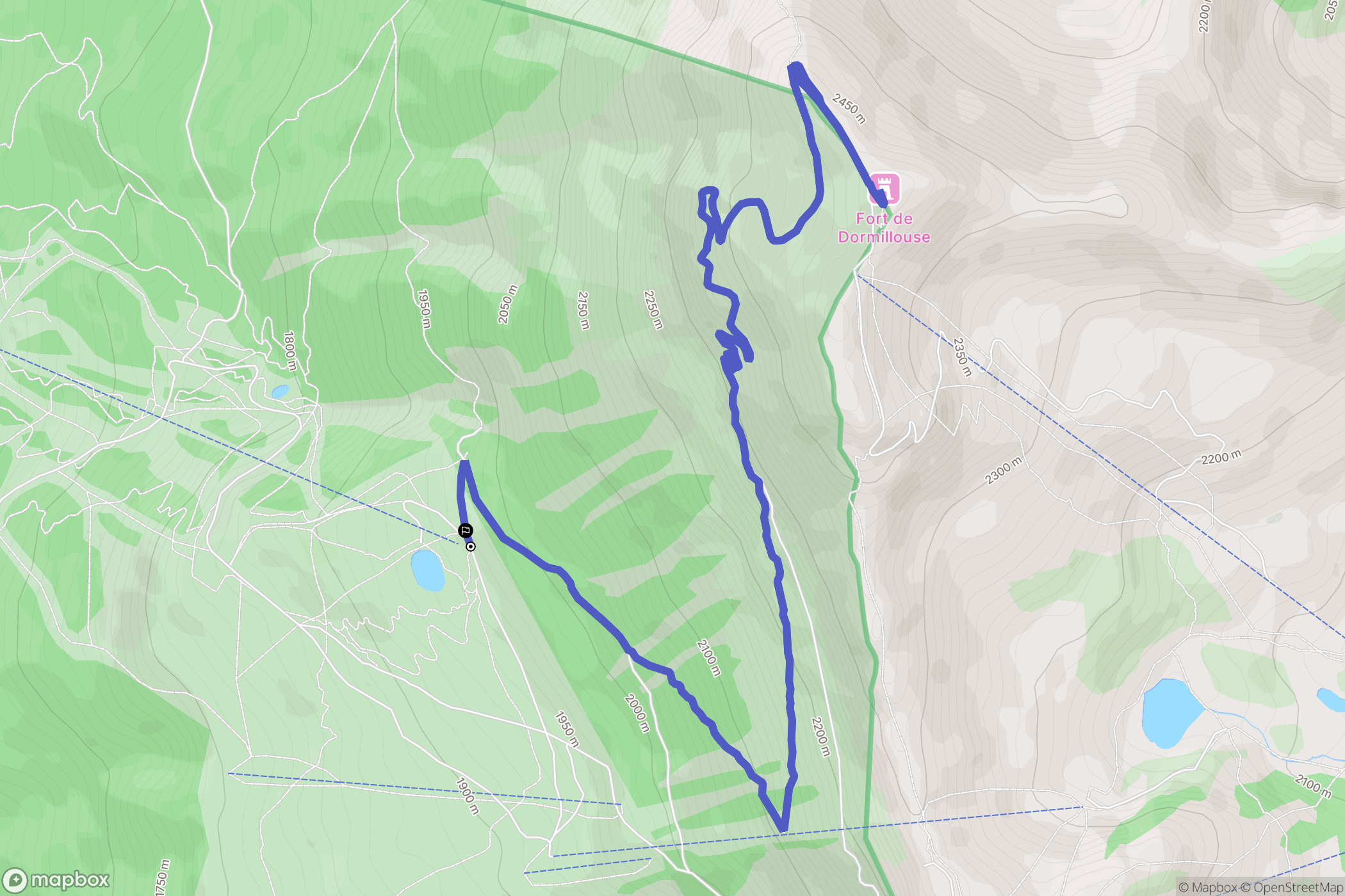 Montclar : carte du parcours de randonnée - France
