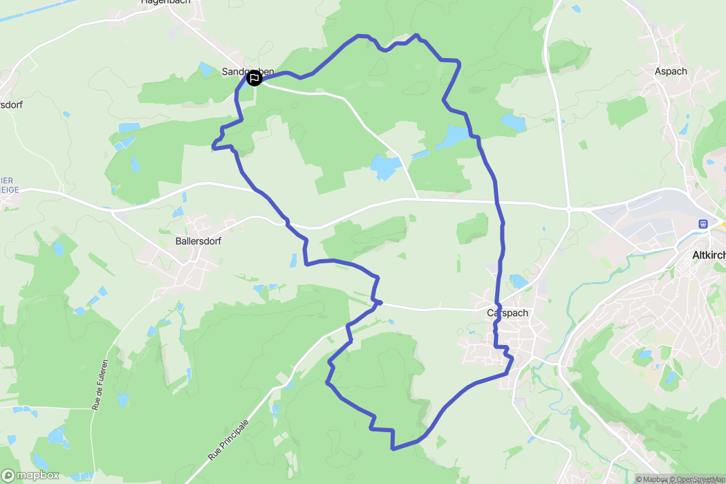 Hagenbach : carte du parcours de randonnée - France