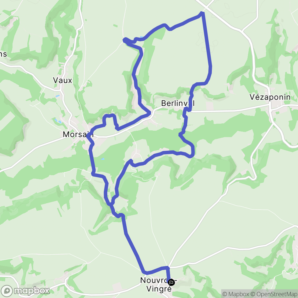 Nouvron-Vingré : carte du parcours de randonnée - France