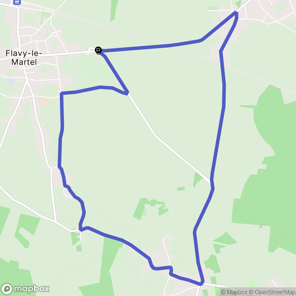 Flavy-le-Martel : carte du parcours de randonnée - France