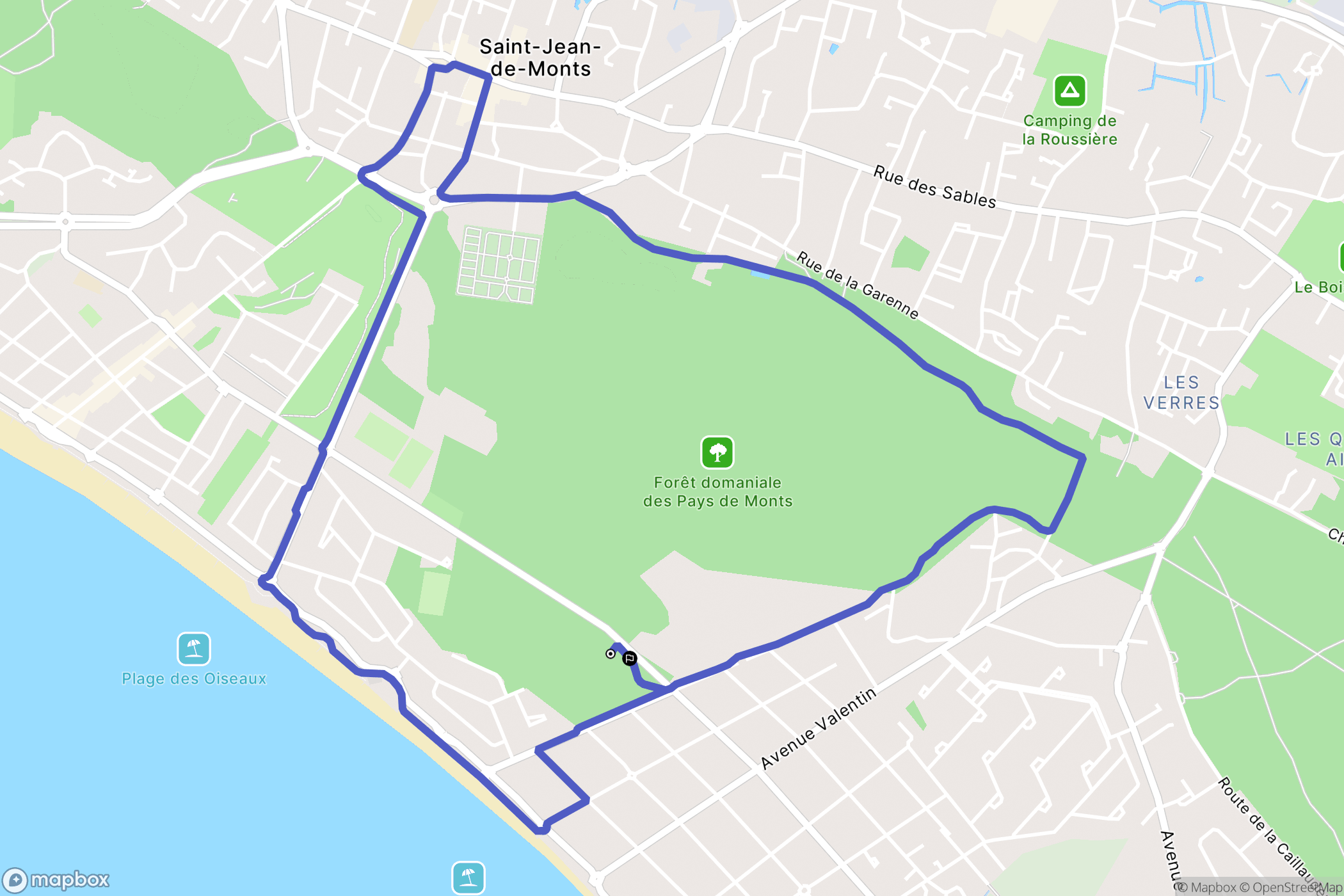 Saint-Jean-de-Monts : carte du parcours de randonnée - France