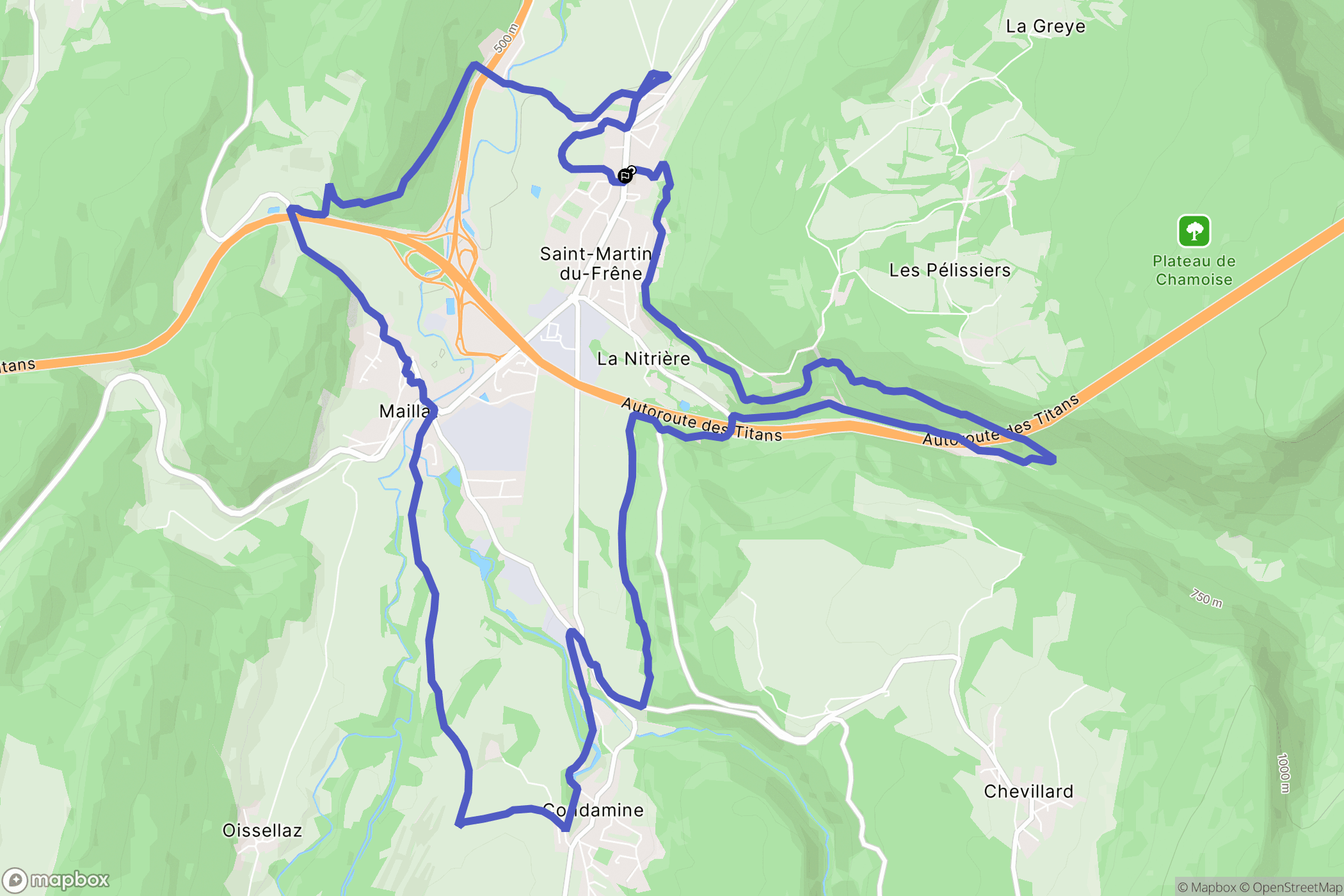 Saint-Martin-du-Fresne : carte du parcours de randonnée - France