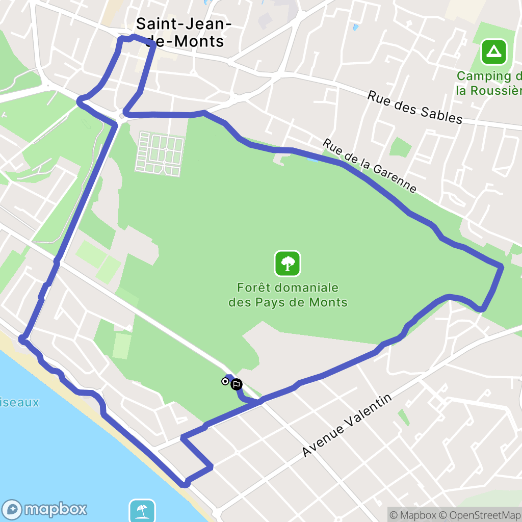Saint-Jean-de-Monts : carte du parcours de randonnée - France
