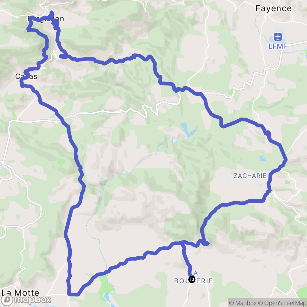 Roquebrune-sur-Argens : carte du parcours de randonnée - France
