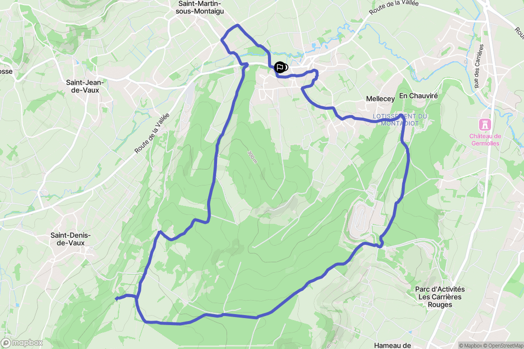 Mellecey : carte du parcours de randonnée - France