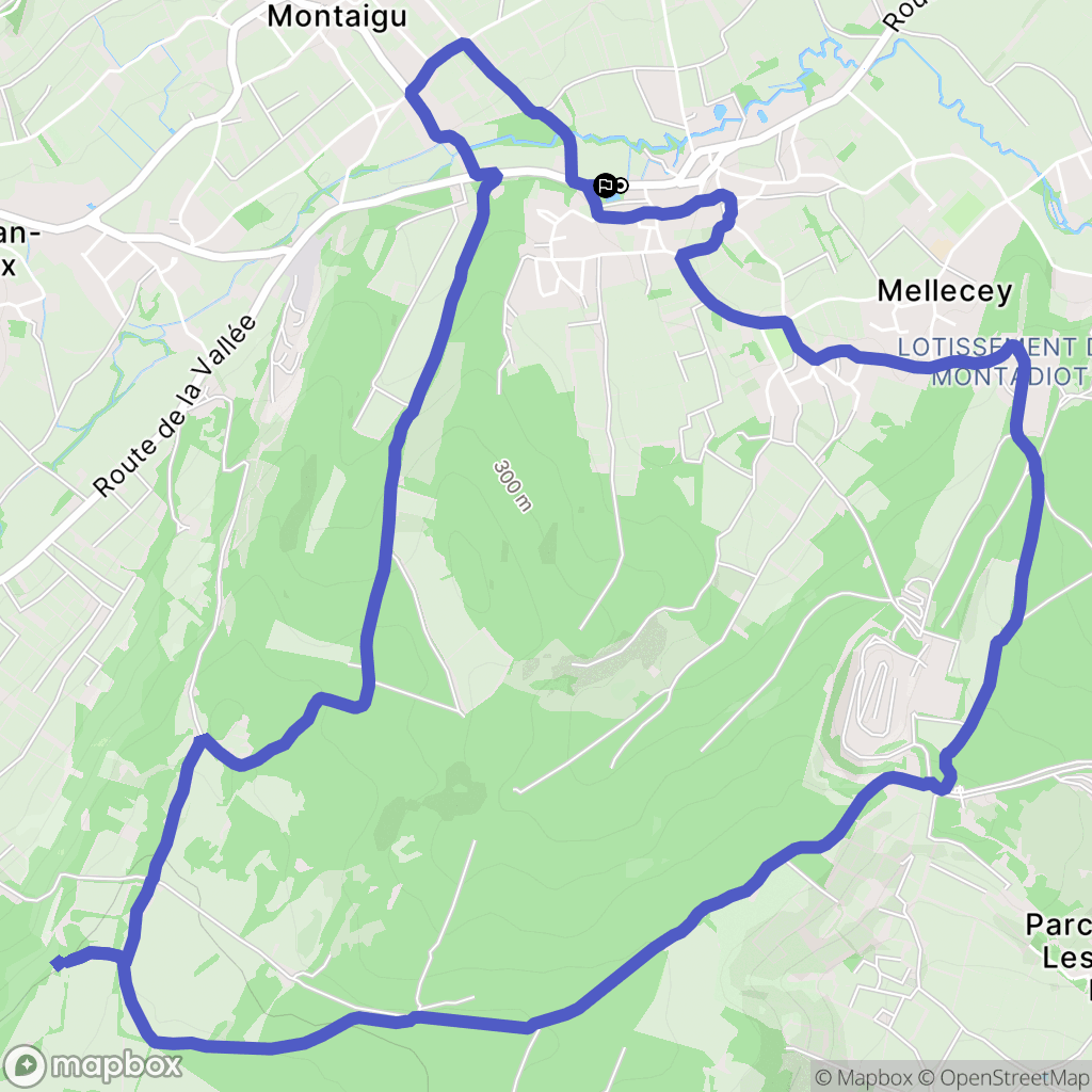 Mellecey : carte du parcours de randonnée - France