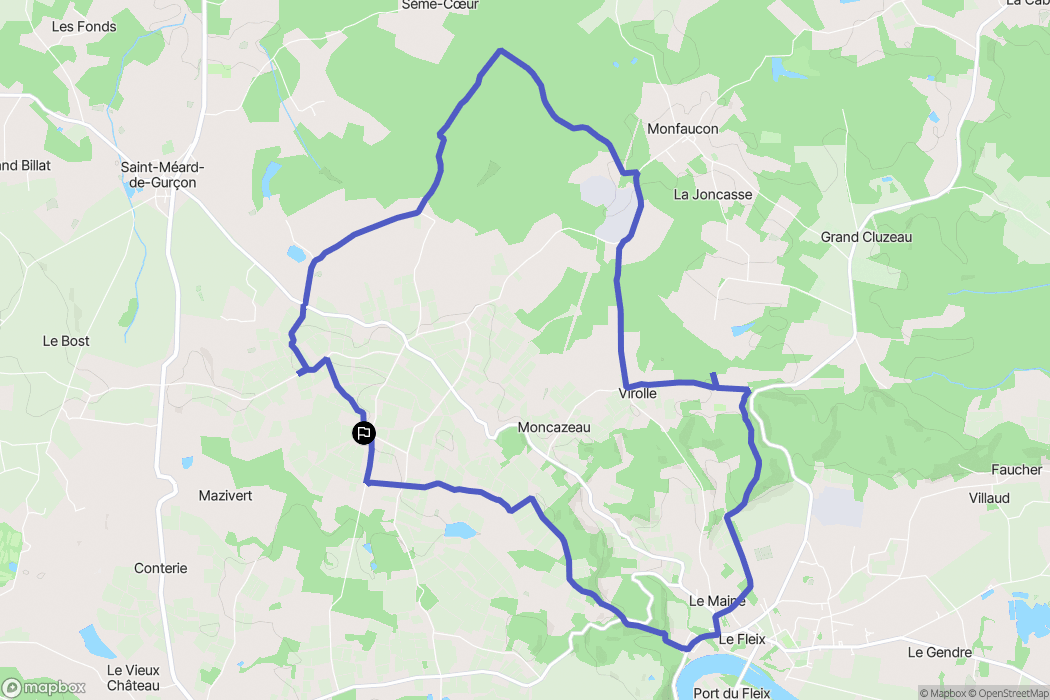 Port-Sainte-Foy-et-Ponchapt : carte du parcours de randonnée - France