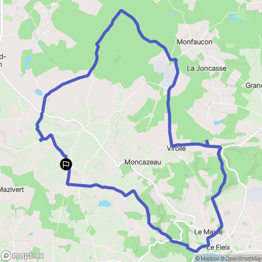 Port-Sainte-Foy-et-Ponchapt : carte du parcours de randonnée - France